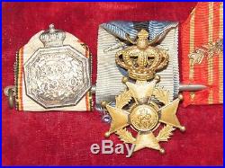 09e27 Ancien Cadre Médailles D'officier Belge Yser Épaulettes Belgique 14/18 Wwi