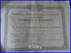 14 Decorations. 2 En Argent. + 2 Diplomes Chemin De Fer. Argent Et Vermeil