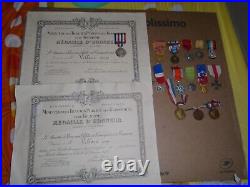 14 Decorations. 2 En Argent. + 2 Diplomes Chemin De Fer. Argent Et Vermeil