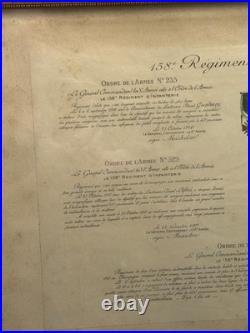 158 Ème Régiment D'infanterie Cité A L'ordre De L'armée Le 10 Novembre 1918