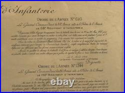 158 Ème Régiment D'infanterie Cité A L'ordre De L'armée Le 10 Novembre 1918