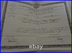 1829 Diplome De Chevalier De L'ordre Royal Et Militaire De St Louis Militaire
