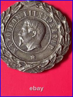 1859 NAPOLEON III médaille argent Campagne d'Italie signé Étoile 1er Type/HURE