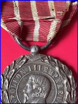 1859 NAPOLEON III médaille argent Campagne d'Italie signé Étoile 1er Type/HURE