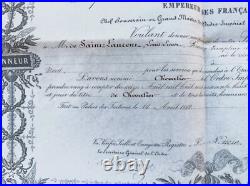 1868 Légion D'honneur Second Empire Napoléon III Brevet Diplôme De Saint-laurent