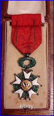 1914-18 Médaille Croix Chevalier Légion d'Honneur 1870 en argent rare écrin RF