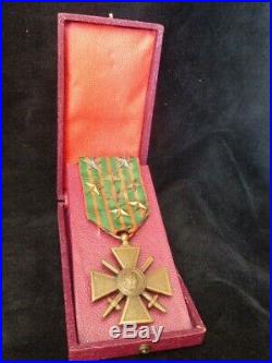 1914-1918 Croix Guerre Général Aubert-Frère Chasseur pieds