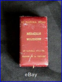 1918 Clairon Victoire Médaille Militaire Caporal SELLIER écrin Maréchal Pétain