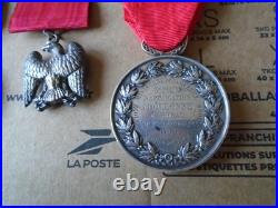 2 DECORATIONS 93 R. I. EN ARGENT. 1869. +1 VETERAN DU 1er empire EN BRONZE