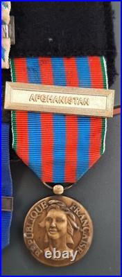 2° REI Légion Etrangère Placard 7 Médailles OPEX Afghanistan Tchad Cote Ivoire