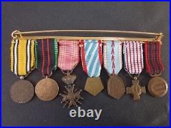 2187/MED Médailles et barrette de miniatures 1939-1945 WW2 Lot n° 1