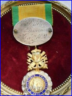 3° Regiment Chasseurs A Pied Medaille Militaire + Plaque Matricule 1892