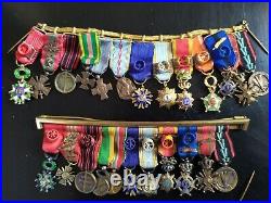 30 Medailles Miniatures Barrettes Legion Honneur Dragon Annam Anjouan