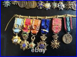 30 Medailles Miniatures Barrettes Legion Honneur Dragon Annam Anjouan