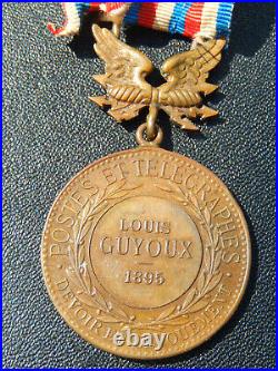 4.11A Médaille officier postes et télégraphes 1895 ancien modèle french medal