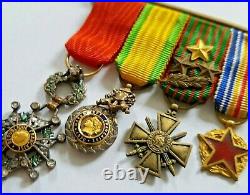 4 Médailles réductions Légion Honneur Blessés Croix guerre 1914-18 1870