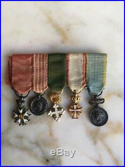 5 Miniatures Legion D'honneur Campagne D'italie Danneborg Baltique Ordre Maurice