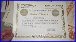 A1 Lot de diplômes et document d'un résistant F2 FFI guerre 39/45 medal DGSS