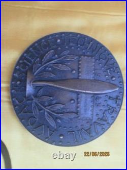 Albert De Jaeger Enorme Medaille En Bronze Modele Sur Aviation