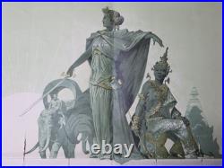 Ancien Brevet Diplôme Médaille officier Ordre Royal du Cambodge 1893