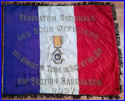Ancien drapeau étendart militaire France fédération sous officiers Maroc 1900