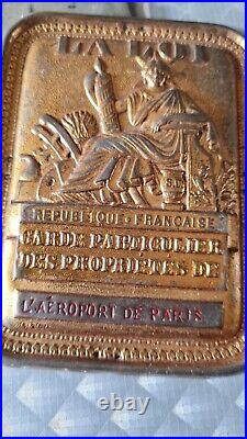 Ancienne LOI plaque de garde particulier des propriétés de L'AEROPORT DE PARIS