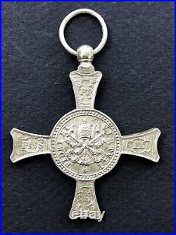 Ancienne MEDAILLE CROIX DE MENTANA 1867 Fidei et Virtuti Pius IX Hinc Victoria