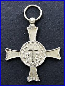 Ancienne MEDAILLE CROIX DE MENTANA 1867 Fidei et Virtuti Pius IX Hinc Victoria