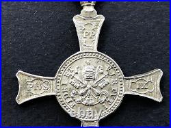 Ancienne MEDAILLE CROIX DE MENTANA 1867 Fidei et Virtuti Pius IX Hinc Victoria