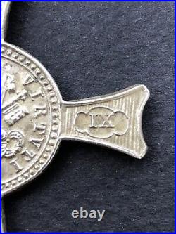 Ancienne MEDAILLE CROIX DE MENTANA 1867 Fidei et Virtuti Pius IX Hinc Victoria