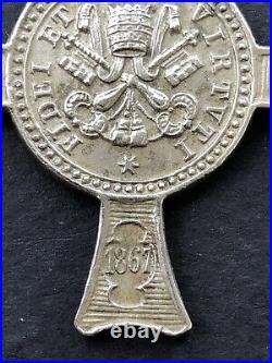 Ancienne MEDAILLE CROIX DE MENTANA 1867 Fidei et Virtuti Pius IX Hinc Victoria