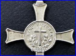 Ancienne MEDAILLE CROIX DE MENTANA 1867 Fidei et Virtuti Pius IX Hinc Victoria