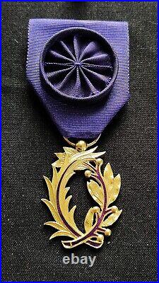 Ancienne Médaille Officier Ordre Palmes Académiques Instruction Publique + Écrin