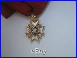 Ancienne médaille or massif décoration ordre st Saint louis réduction Louis XVI