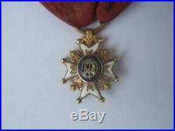 Ancienne médaille or massif décoration ordre st Saint louis réduction Louis XVI