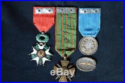 Aviation-legion D'honneur-croix De Guerre 1914/15 (citations)-valeur Sarde-1°ww