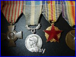 BA8 LOT DE médailles militaires cousues guerre 1914 1918 french medal
