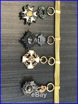 BARRETTE OR 18K 7 MEDAILLES REDUCTION à identifier médal bracelet ordre