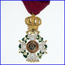 BELGIQUE. Médaille en or dofficier de lordre de Léopold, à titre militaire