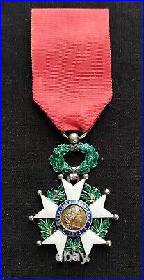 BELLE LÉGION D'HONNEUR CHEVALIER ORDONNANCE 1870, 3e RÉPUBLIQUE OR, ARGENT