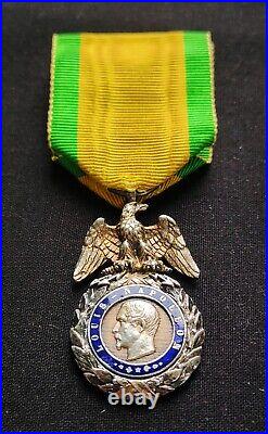 BELLE MÉDAILLE MILITAIRE NAPOLÉON III SECOND EMPIRE 19e XIXe SIÈCLE 2ème TYPE