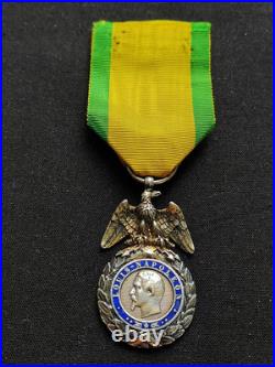 BELLE MÉDAILLE MILITAIRE NAPOLÉON III SECOND EMPIRE 19e XIXe SIÈCLE 2ème TYPE
