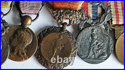 Barrette Reductions 9 Medailles Militaire 1914/1918 Croix Du Combattant Ww1