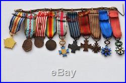 Barrette de 10 réductions 1914-1918 commandeur Mérite Militaire