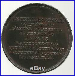 Bataille de MARENGO / Médaille originale 1800 / BONAPARTE 1° CONSUL
