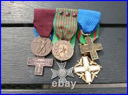 Beau placard 6 médailles italiennes WW1 et WW2 Italia medals set