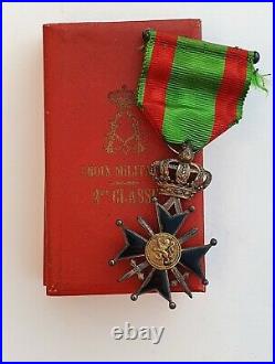 Belgique Croix Militaire de 2° classe, Roi Albert, dans son écrin d'origine