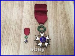 Belgique Lot Ordre De La Couronne. Medaille En Argent + Miniature
