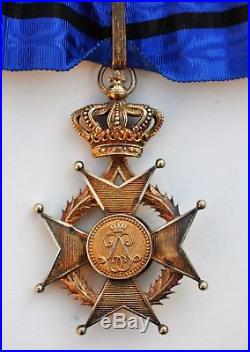 Belgique Ordre de Léopold II, croix de commandeur en vermeil