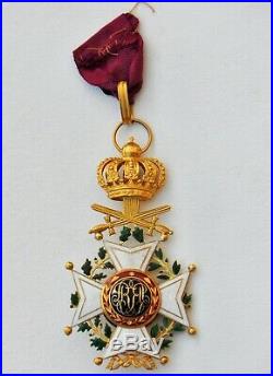 Belgique Ordre de Léopold, commandeur en or, militaire, époque 1850-1860